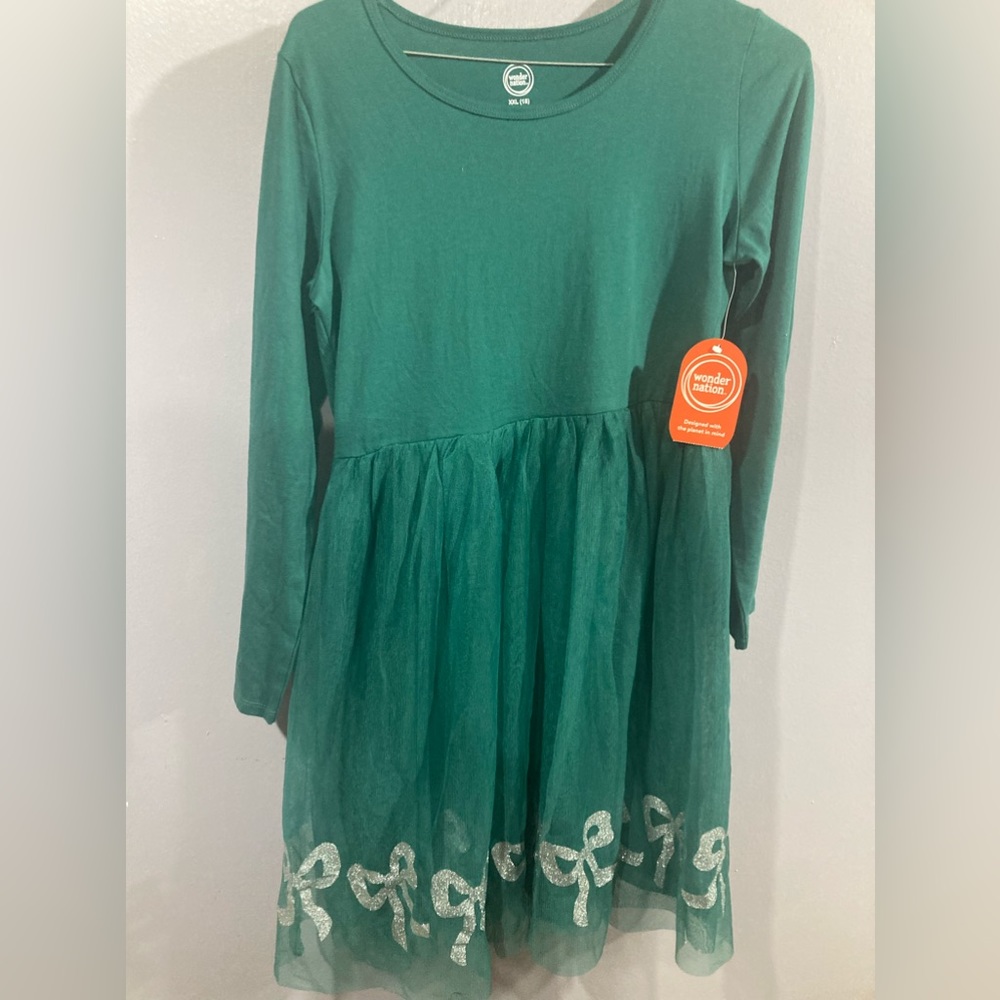 Wonder Nation Green Plus Sized Christmas Dress